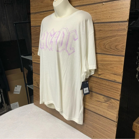 Lucky Brand size XL AC/DC Cream Graphic Tee NWT - Picture 6 of 8